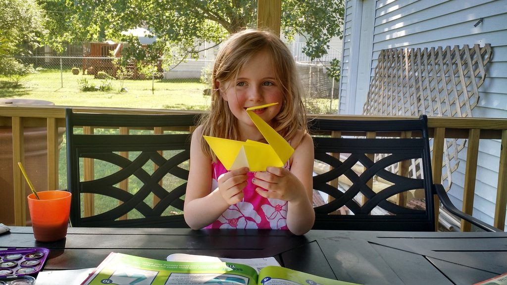 J got a stack of books from the library on origami. We also spent a *lot* of time on the patio in June!